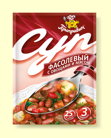 Суп Фасолевый с овощами и мясом 60г*15шт (шоу-бокс) Приправыч